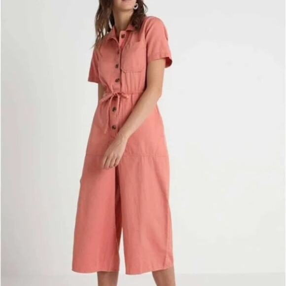 Madewell Wide-Leg Utility Jumpsuit in Dried Coral - Picture 1 of 10